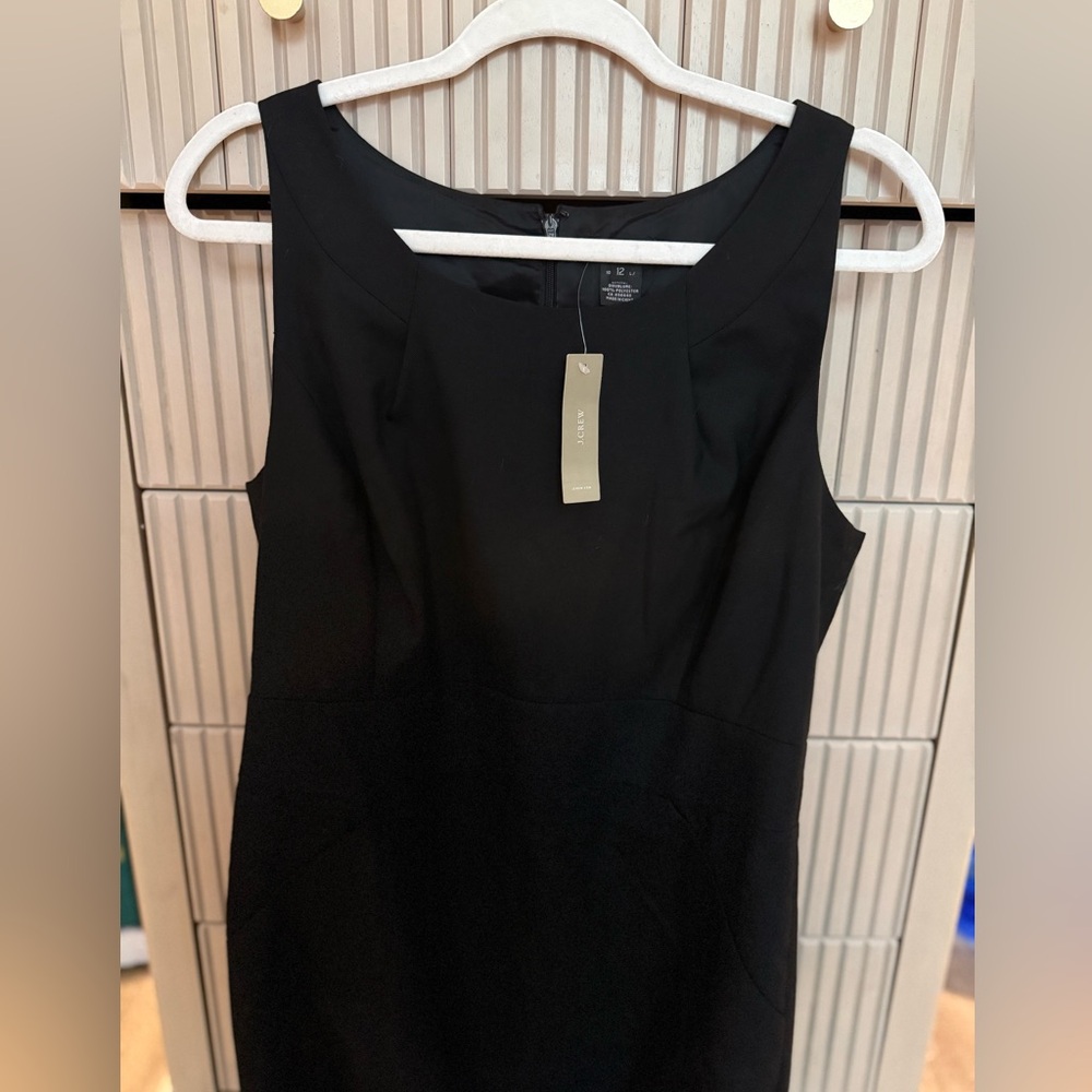 J. Crew Classic Wool Black Midi Dress